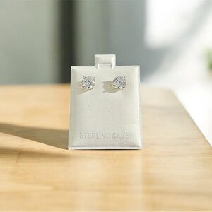 925 Sterling Silver CZ Stud Earrings